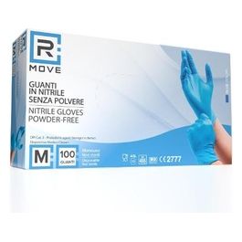 Rmove 1Confezione da 100 Pezzi Taglia M in Nitrile Blu Uso Medico Senza Polvere