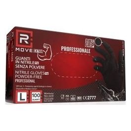 Rmove Guanti Nitrile Nero senza Polvere 10 Confezioni da 100 Pezzi Taglia L 6Gr da Lavoro