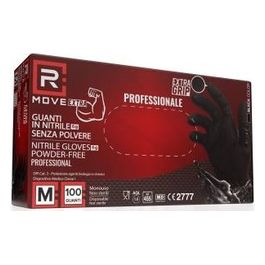 Rmove Guanti Nitrile nero Senza Polvere da Lavoro 10 Confezioni da 100 Pezzi Taglia M 6Gr