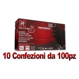 Rmove Guanti Nitrile Nero da Lavoro Senza Polvere da Lavoro 10 Confezioni da 100 Pezzi Taglia XL 6Gr