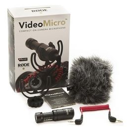 VideoMicro Microfono Direzionale Compatto per Fotocamere DSLR Videocamere e Registratori Audio Portatili Nero