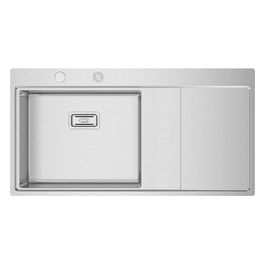 16T7KH20020AO Lavello Cucina 2 Vasche in Acciaio Lucido Incasso Larghezza 86 cm colore Acciaio