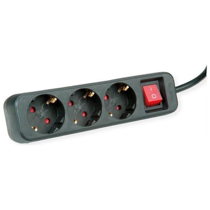 Roline Power Strip 3x con Switch Nero 1.5mt Shuko