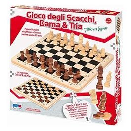 Gioco Tria Giochi da Tavolo Dama/Scacchi