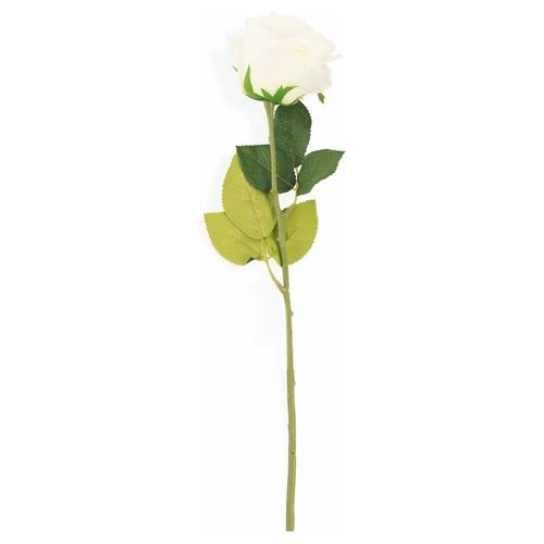Rosa artificiale gambo lungo bianca h.61 cm