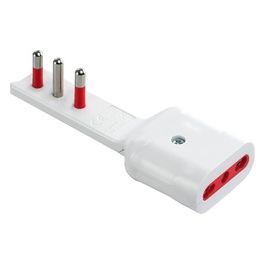 Adattatore Diritto 16a 2PT Bianco Ultrapiatto