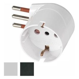 Adattatore Schuko 10A 2P+T Bianco 90^