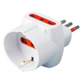 Adattatore Triplo Sicurezza 10A+T SK Bianco