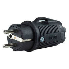 Spina Schuko 16AT Nero Gomma Ip54