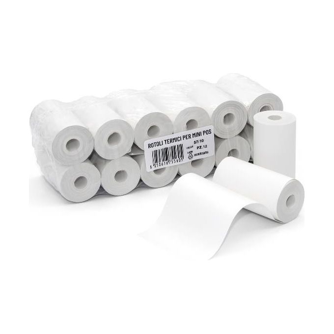 Rotolificio Pugliese 5710-psa Rotoli Pos Bpa Free Exclusive senza Anima 57mmx10mt Diametro 30mm Confezione 12 Rotoli