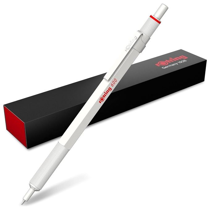 Rotring 600 Penna a Sfera Metallic Bianco Perla