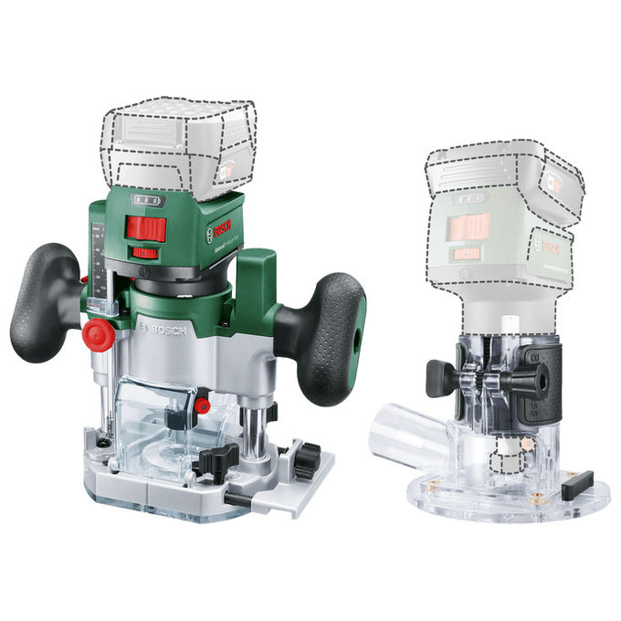 Bosch 06039D5002 AdvancedTrimRouter 18V-8 Router da 10000 a 30000 giri-min Alimentazione a Batteria 18 V Tecnologia Ioni di Litio Colore Verde Nero