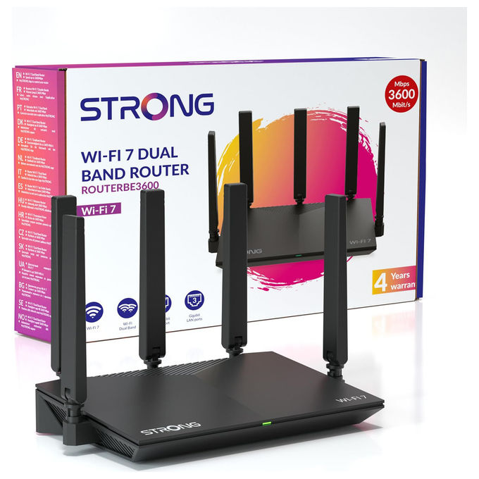 Strong BE360 Router Wi-Fi 7 3600 Mbps 4 Porte (Nero)