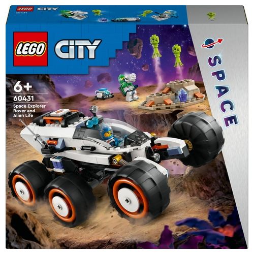 LEGO City 60431 Rover Esploratore Spaziale e Vita Aliena, Giochi per Bambini 6+ con 2 Minifigure di Astronauti, Robot e 2 Alieni