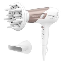 Rowenta CV5830 Studio Dry Glow Asciugacapelli con Booster Ionico Thermo Control 2100 W Bianco/Oro Rosa