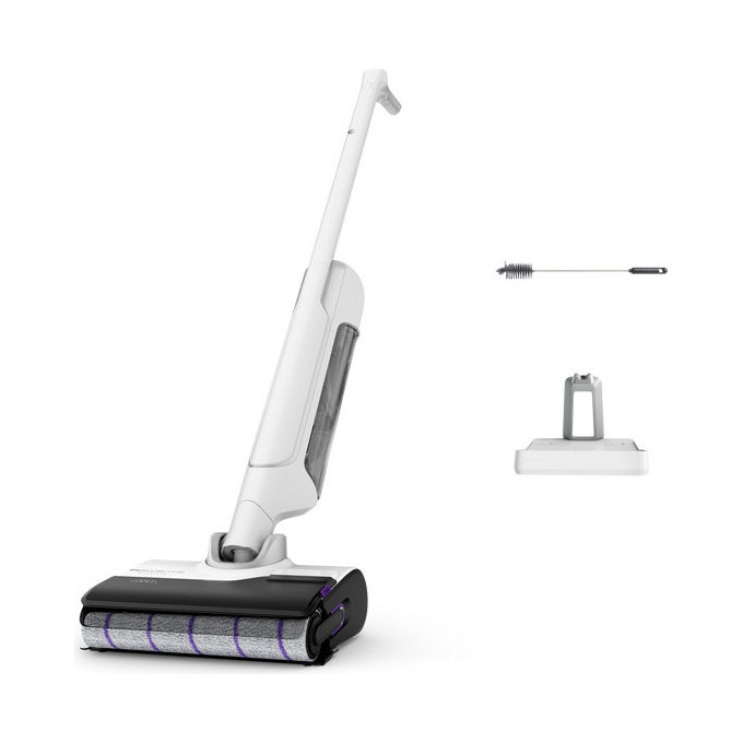 Rowenta GZ7035 X-Clean 10 Aspirapolvere a Bastone 2 in 1 Secco e Bagnato 200 W Autonomia 60 min Autopulizia 400 m² colore Argento Bianco