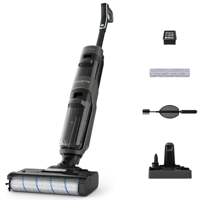 Image of Rowenta X-Clean 4 GZ5035 Scopa Elettrica Lavapavimenti Pulitore a Vapore Aspira e Lava Potenza 200 Watt colore Grigio