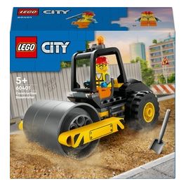 LEGO City 60401 Rullo Compressore, Set di Costruzioni Giocattolo per Bambini di 5+ Anni, Veicolo da Cantiere con Operaio Edile