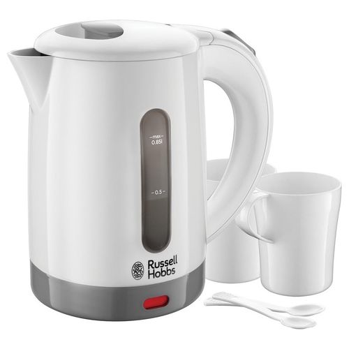 23840-70 Bollitore Elettrico Piccolo da Viaggio 0,85 Litri 1000W 2 Tazze 2 Cucchiaini