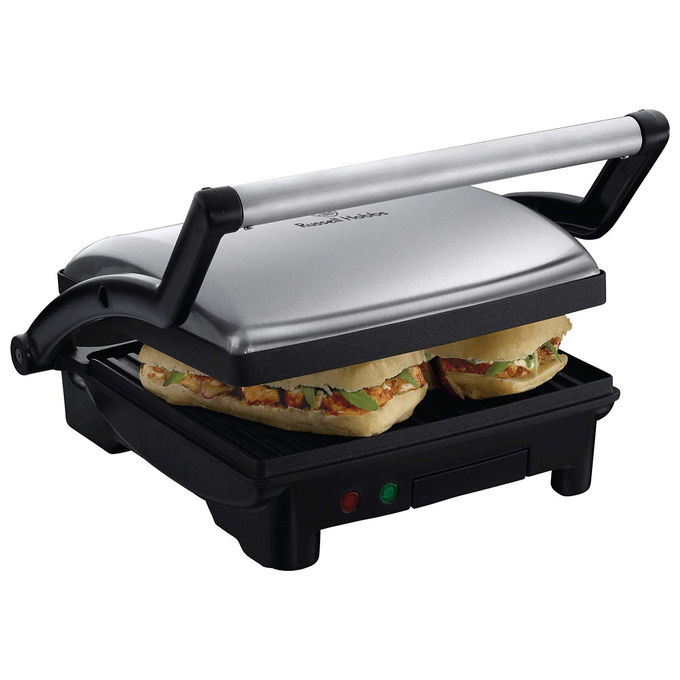 Russell Hobbs 17888-56 Bistecchiera Piastra Elettrica 3 in 1 Panini Grill Barbecue 1800W colore Nero Acciaio Inox