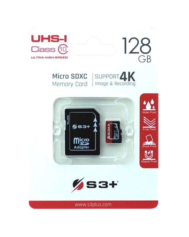 S3 Plus S3SDC10U1/128GB-R MicroSDXC