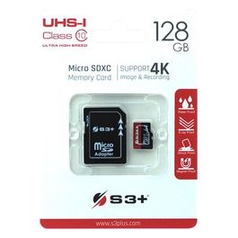 S3 Plus S3SDC10U1/128GB-R MicroSDXC 128Gb UHS-I U1 Class 10 con Adatattatore