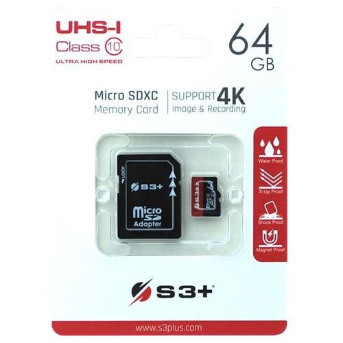 S3 Plus S3SDC10U1/64GB-R MicroSDXC 64Gb XTra Speed