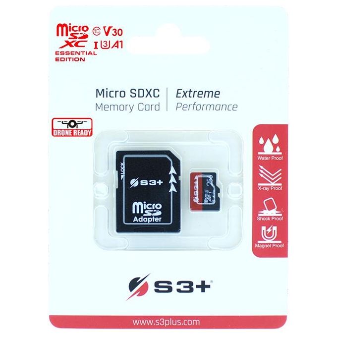 S3 Plus S3SDC10V30E/256GB 256Gb MicroSDHC Uhs-i u3 v30