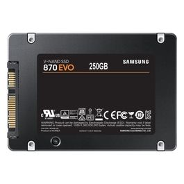 Samsung Memorie SSD 870 EVO, 250 GB, Fattore di forma 2.5, Tecnologia Intelligent Turbo Write, Software Magician 6, Colore Nero