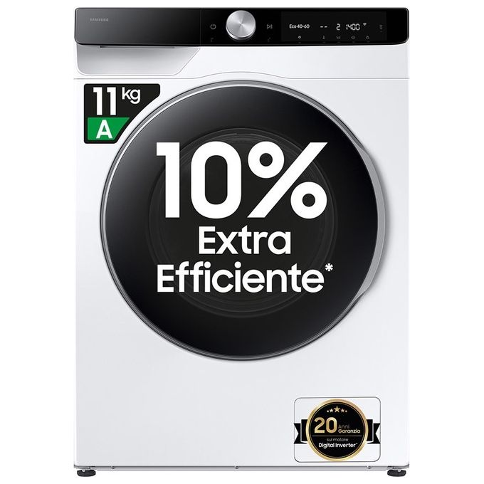 Image of SAMSUNG AI Control WW11DG6B25LKU3 Lavatrice a caricamento frontale 11 Kg Classe A Ecobubble Vapore igienizzante Wifi bianco