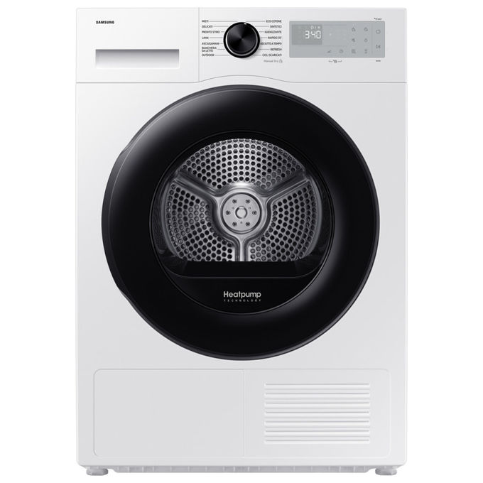 Samsung DV90DG52A0AHET Asciugatrice Crystal EcoDry 9 Kg con Pompa di Calore Classe A+++
