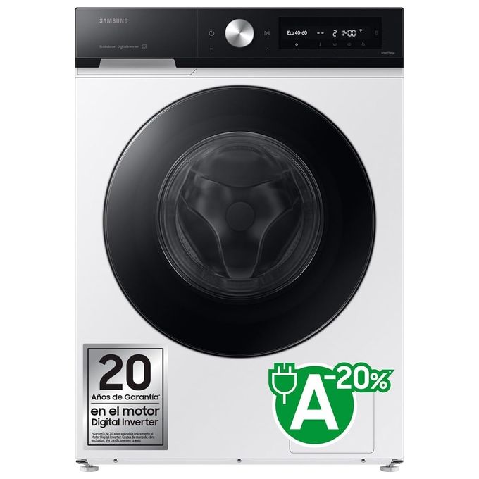 Image of SAMSUNG BeSPOKE AI WW90DB7U94GEU3 Lavatrice a carica frontale 9 Kg Classe A Ecodosatore AI Lavaggio e Control Profondita' 60 bianco