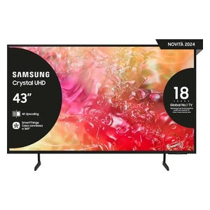 Samsung Tv Crystal Uhd 4K 43'' UE43DU7170UXZT Smart Tv Wi-Fi Black 2024, Processore Crystal 4K, 4K Upscaling, Slim Look Design, Ots Lite-image