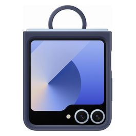 Custodia Pieghevole in Silicone con Anello per Galaxy Z Flip6 Navy