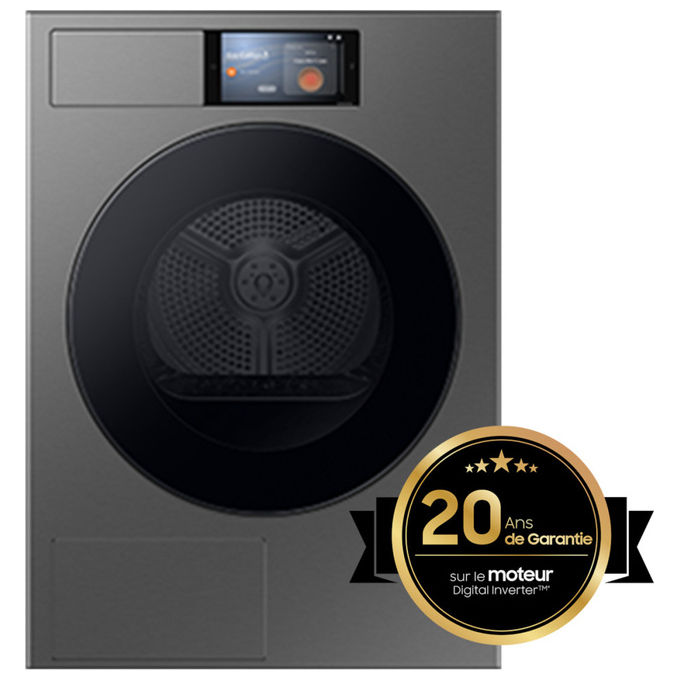 Samsung DV90F09F4SU3 Serie 9 Asciugatrice Pompa di Calore 9 Kg Classe A WiFi OptimalDry AI Energy (85x60x60 cm) colore Grafite