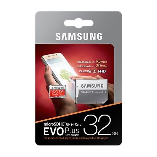 Samsung EVO Plus Scheda MicroSD da 32 GB Classe 10 Adattatore Incluso