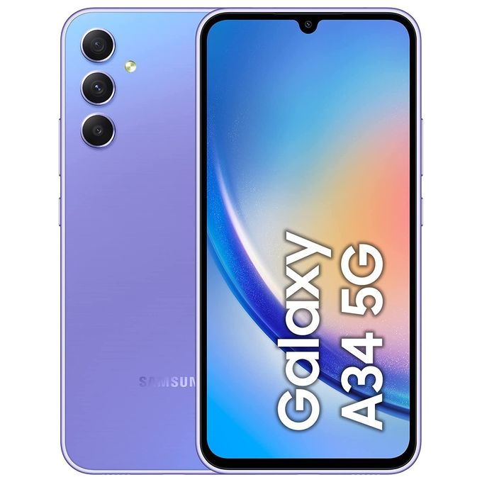 Samsung Galaxy A34 5G 8Gb 256Gb 6.6'' Amoled 120Hz Dual Sim Awesome Violet Italia