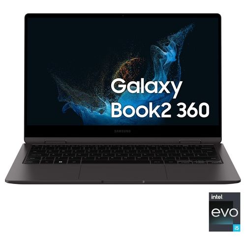 Samsung Galaxy Book2 360 Laptop Processore Intel EVO i5 di Dodicesima Generazione 8Gb Hd 512Gb Ssd 13.3" Windows 11 Home Colore Graphite