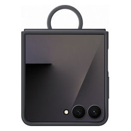 Galaxy Z Flip7 Cover Silicone Nero con Anello