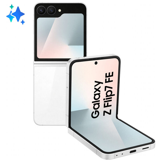 Samsung SM-F761B Galaxy Z Flip7 FE Smartphone 5G 6.7'' 8 GB RAM 128 GB Exynos 2400 Dual SIM colore Bianco