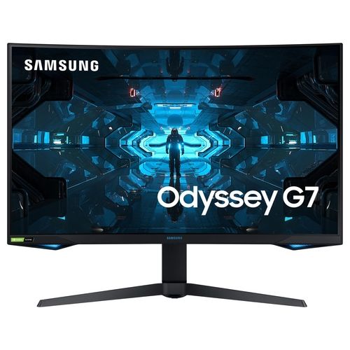 Samsung Monitor Gaming Odyssey G7 (C32G75), Curvo (1000R), 32", 2560x1440 (WQHD 2K), HDR 600, VA, 240 Hz, 1 ms, FreeSync Pro, G-Sync, HDMI, 2 USB 3, 2 Display Port, Ingresso Audio, HAS, Pivot
