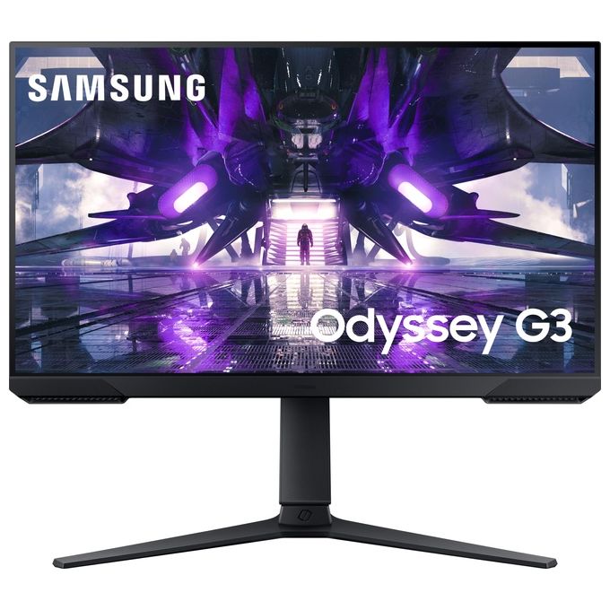 SAMSUNG Monitor Gaming Odyssey G3 (S24AG300), Flat, 24'', 1920x1080 (Full HD), VA, 144 Hz, 1 ms, FreeSync Premium, HDMI, Display Port, Ingresso Audio, HAS, Pivot, Flicker Free, Eye Saver Mode