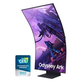 Samsung Monitor Gaming Odyssey Ark (S55BG970), Curvo (1000R), 55'', 3840x2160 (UHD 4K), Mini-LED, HDR10+, VA, 165Hz, 1ms, Freesync Premium Pro, HDMI, USB, WiFi, Bluetooth, Casse Integrate, HAS, Pivot