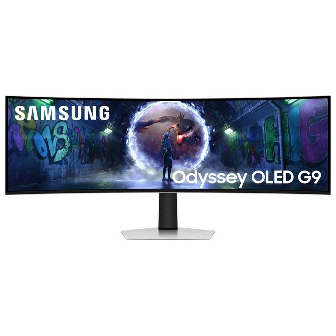 Samsung Monitor Gaming Odyssey OLED G9 (S49DG934) Curvo (1800R) 49'' 5120x1440 (DQHD) 32:9 HDR10 OLED Glare Free 240Hz 003ms (GtG) HDMI Micro HDMI DP Ingresso Audio