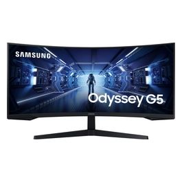 Samsung Monitor Gaming Odyssey G5 (C34G55), Curvo (1000R), 34", 3440x1440 (Ultra WQHD), 21:9, HDR10, VA, 165 Hz, 1 ms, FreeSync Premium, HDMI, Display Port, Ingresso Audio, PBP, Flicker Free