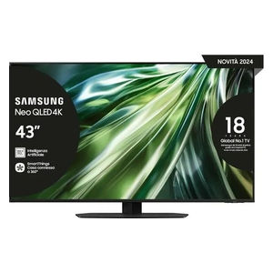Samsung Smart Tv 43'' QE43QN90DATXZT Neo Qled 4K Mini Led Titan Black 2024, Processore NQ4 Ai GEN2, Tecnologia Quantum Matrix, Neo Slim Design, Dolby A-image