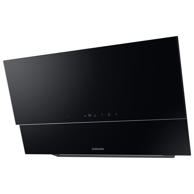 Samsung NK36M5070BS Cappa a Parete Classe energetica A+ 4 Velocita' Power Ventilation Auto Connectivity Controllo Combinato Design Elegante 90 cm Vetro Nero