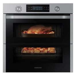 Samsung NV75N5671RS Serie Avant Dual Door Dual Cook Flex Forno Elettrico Multifunzione da Incasso Pirolitico Doppia Ventola Capacita' 75 Litri Classe energetica A+ 50 Funzioni 60 cm Acciaio Inox