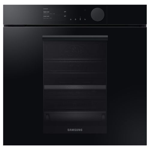 Samsung NV75T8979RK Infinite Line Forno Elettrico Multifunzione Dual Cook Steam da Incasso Pirolitico Capacita' 75 Litri Classe Energetica A+ 70 Funzioni Wi-Fi Dual Cook Flex Display Touch 60 cm Onyx Black