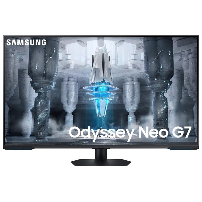 Samsung Monitor Gaming Odyssey Neo G7 (S43CG700), Flat, 43'', 3840x2160 (UHD), Piattaforma Smart TV, HDR10+, VA, 144Hz, 1ms, Freesync Premium PRO, HDMI, Display Port, USB, WiFi, Bluetooth, Casse